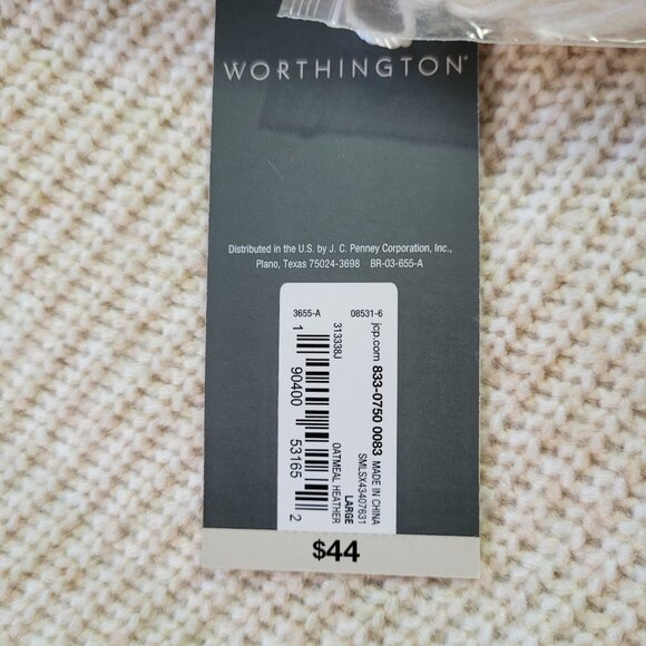 NWT Cozy Women’s Worthington Sz Lg Bell Sleeve Turtleneck Sweater Cream - Picture 8 of 13